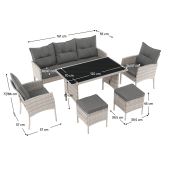 Set mobilier gradina ratan sintetic Lalen 161x55x77/86 cm