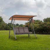 Leagan gradina 3 locuri gri maro Lamia 193x125x165 cm