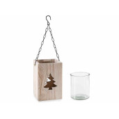 Set 3 felinare Craciun 15x15x51 cm, 12.5x12.5x43 cm, 10x10x38 cm