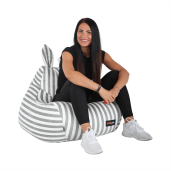 Fotoliu tip sac alb gri Lapin 50x72x75 cm