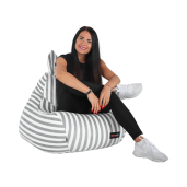 Fotoliu tip sac alb gri Lapin 50x72x75 cm