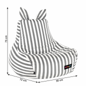 Fotoliu tip sac alb gri Lapin 50x72x75 cm
