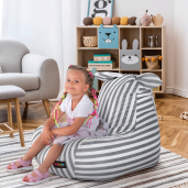 Fotoliu tip sac alb gri Lapin 50x72x75 cm