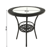 Set mobilier gradina masa scaune ratan maro Lasan 60x60 cm, 65x62x77 cm