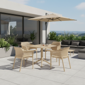 Fotoliu terasa, gradina stivuibil plastic maro taupe Lavton 60x57x79 cm