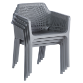 Fotoliu terasa, gradina stivuibil plastic gri 60x57x79 cm 