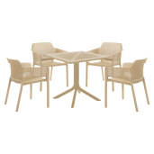 Fotoliu terasa, gradina stivuibil plastic maro taupe Lavton 60x57x79 cm