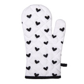 Set 2 manusi termice bumbac alb negru Birds 18x30 cm