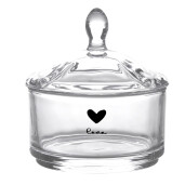 Borcan sticla transparenta neagra 9x9 cm