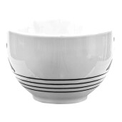 Set ceasca cu farfurioara portelan alb negru Pasari 12x9x7 cm, 14x2 cm, 220 ml