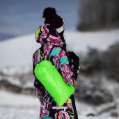 Fotoliu gonflabil, textil verde, Lebag, 70x240 cm