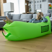Fotoliu gonflabil, textil verde, Lebag, 70x240 cm