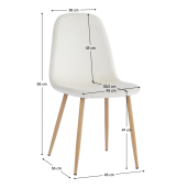 Scaun catifea bej metal Lega 45x56x85 cm