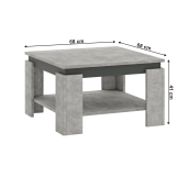 Masuta de cafea HDF gri grafit Lejsy 68x68x41 cm