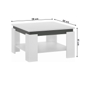Masuta de cafea HDF alb grafit Lejsy 68x68x41 cm