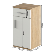 Dulap DTD stejar sonoma alb mat Lessy 38x35x75.1 cm 