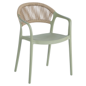 Scaun stivuibil plastic verde bej Lexton 57x55x80 cm