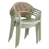 Scaun stivuibil plastic verde bej Lexton 57x55x80 cm