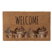 Covoras intrare casa fibre cocos multicolore Welcome 75x45x1 cm
