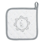 Servet termic bumbac alb gri Pisicuta 20x20 cm