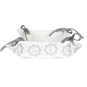 Cos paine bumbac alb gri Pisicute 35x35x8 cm