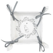 Cos paine bumbac alb gri Pisicute 35x35x8 cm