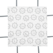 Cos paine bumbac alb gri Pisicute 35x35x8 cm
