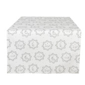 Traversa masa bumbac alb gri Pisicute 50x140 cm