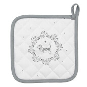 Set 2 servete termice bumbac alb gri Catelus 20x20 cm
