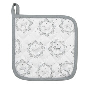 Set 2 servete termice bumbac alb gri Catelus 20x20 cm