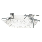 Cos paine bumbac alb gri Catelus 35x35x8 cm