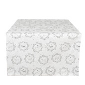 Traversa masa bumbac alb gri Catelusi 50x140 cm