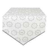 Traversa masa bumbac alb gri Catelusi 50x160 cm