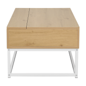 Masuta DTD stejar metal alb Livina 100x55x40 cm