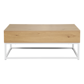 Masuta DTD stejar metal alb Livina 100x55x40 cm