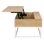 Masuta DTD stejar metal alb Livina 100x55x40 cm