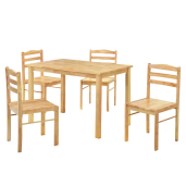 Set masa, 4 scaune lemn masiv natur Loak 110x70,3x76 cm, 40,5x45,5x84,6 cm
