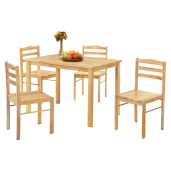 Set masa, 4 scaune lemn masiv natur Loak 110x70,3x76 cm, 40,5x45,5x84,6 cm