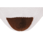 Taburet forma oaie tesatura catifea alb roz natur Lola 42x28x30 cm