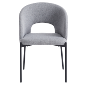 Scaun dining textil gri metal negru Lonka 51x57x77 cm