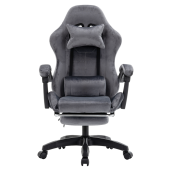 Scaun birou, gaming textil gri plastic negru Lopes 63x62x113-123 cm