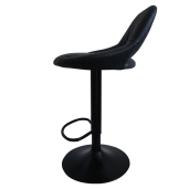 Scaun bar textil negru efect piele intoarsa Lorasa 45x45x82-102 cm
