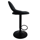 Scaun bar textil negru efect piele intoarsa Lorasa 45x45x82-102 cm