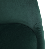 Scaun tapiterie catifea verde smarald picioare lemn negru Lorita 48x57x81 cm 