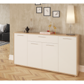 Comoda HDF stejar sonoma alb Lunia 163x33x86 cm