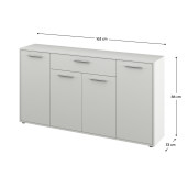 Comoda HDF alb Lunia 163x33x86 cm