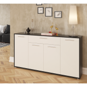 Comoda HDF negru alb Lunia 163x33x86 cm