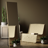 Oglinda podea rama plastic auriu Luset 44x35x154 cm