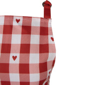 Sort bucatarie bumbac rosu alb Inimioare 70x85 cm