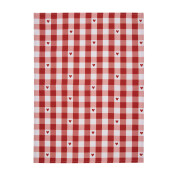 Prosop bucatarie bumbac rosu alb Inimioare 50x70 cm